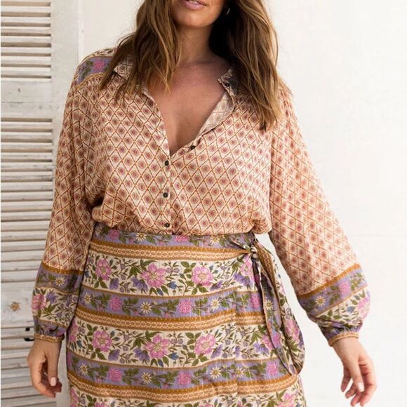 Spell Sienna‎ Blouse in Clay size Small NWT in packaging - Picture 3 of 8